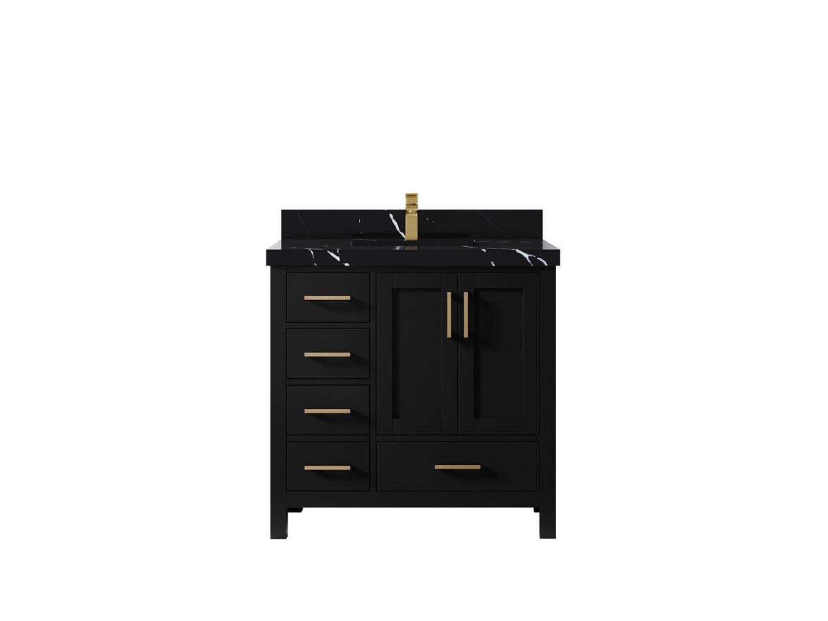 Malibu 36 in. W x 22 in. D Bathroom Vanity Center Sink 2 - Willow Bath and Vanity
