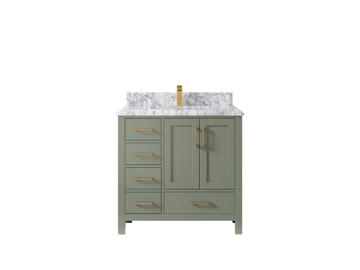 Malibu 36 in. W x 22 in. D Bathroom Vanity Center Sink 2 - Willow Bath and Vanity