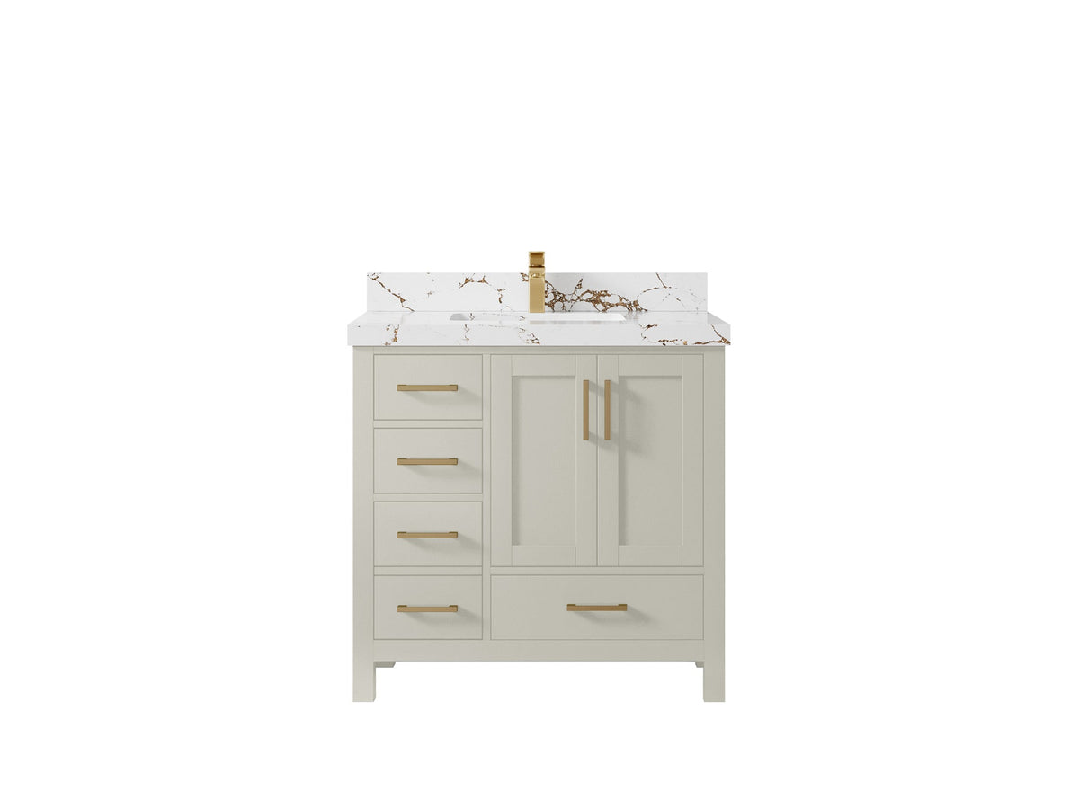 Malibu 36 in. W x 22 in. D Bathroom Vanity Center Sink 2 - Willow Bath and Vanity