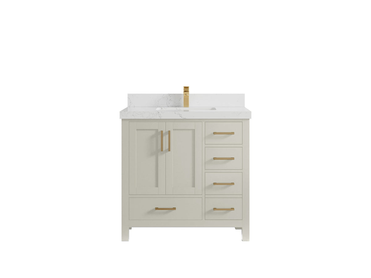 Malibu 36 in. W x 22 in. D Bathroom Vanity Center Sink - Willow Bath and Vanity
