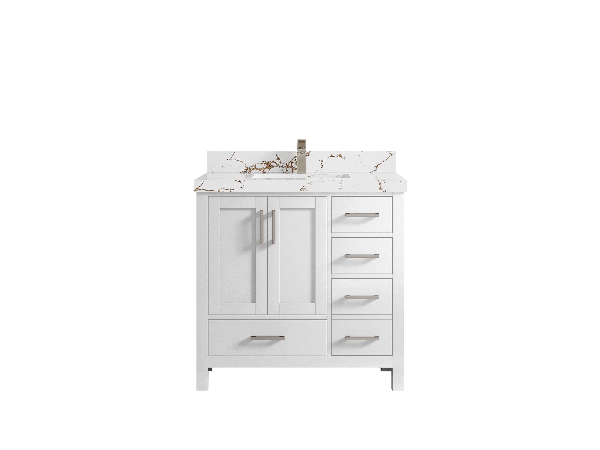 Malibu 36 in. W x 22 in. D Bathroom Vanity Center Sink - Willow Bath and Vanity