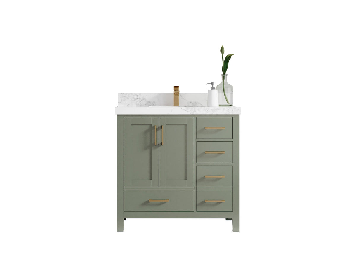 Malibu 36 in. W x 22 in. D Bathroom Vanity Center Sink - Willow Bath and Vanity
