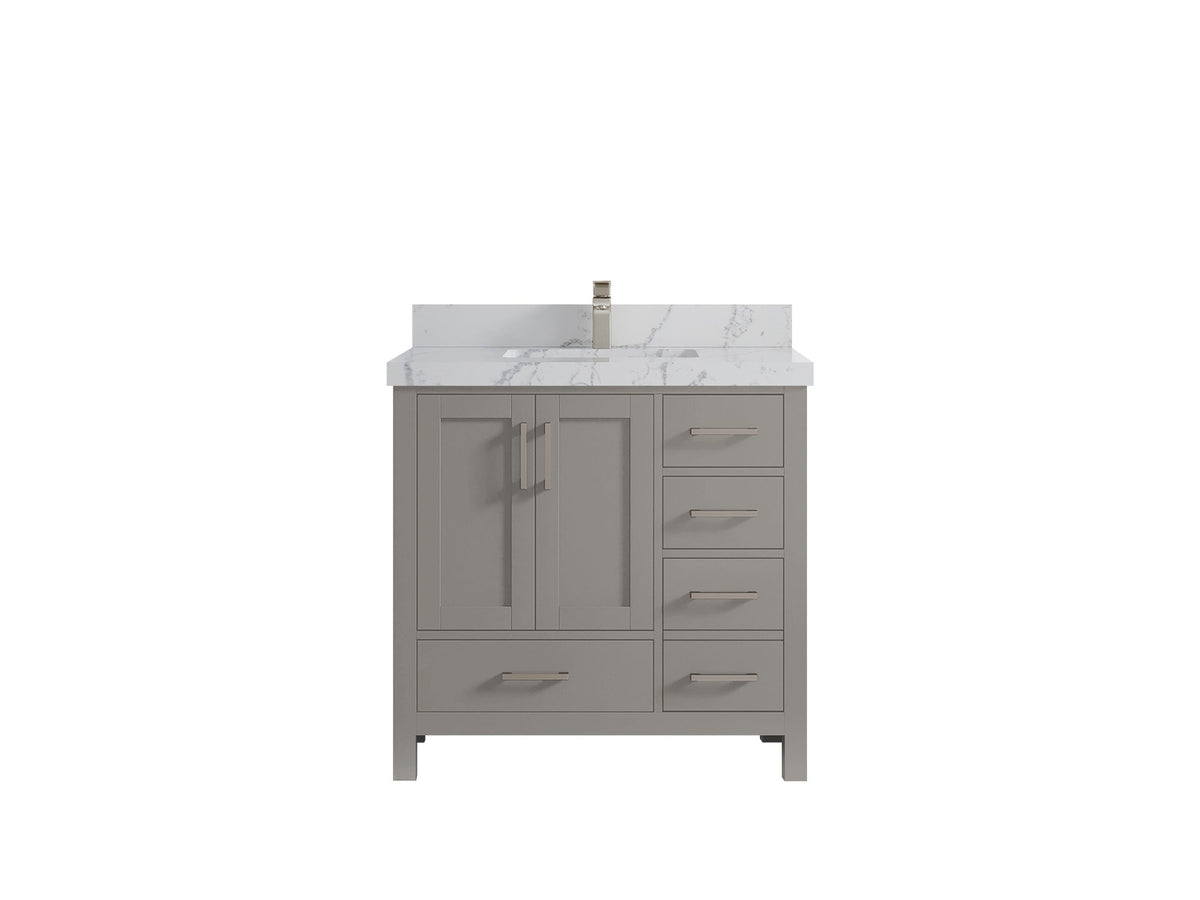 Malibu 36 in. W x 22 in. D Bathroom Vanity Center Sink - Willow Bath and Vanity