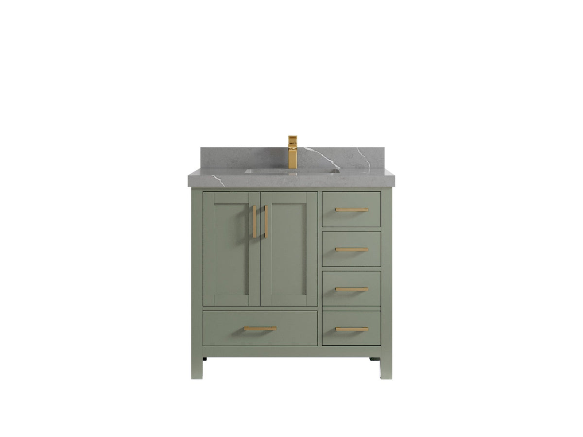 Malibu 36 in. W x 22 in. D Bathroom Vanity Center Sink - Willow Bath and Vanity
