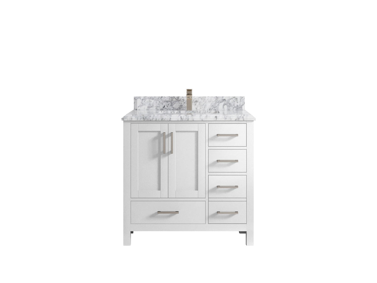 Malibu 36 in. W x 22 in. D Bathroom Vanity Center Sink - Willow Bath and Vanity