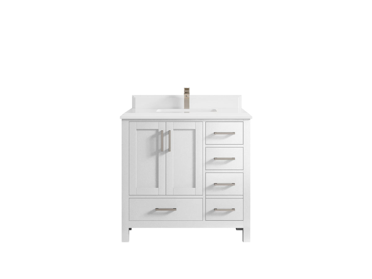 Malibu 36 in. W x 22 in. D Bathroom Vanity Center Sink - Willow Bath and Vanity