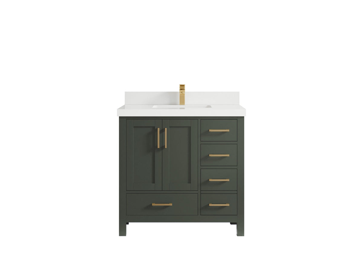 Malibu 36 in. W x 22 in. D Bathroom Vanity Center Sink - Willow Bath and Vanity