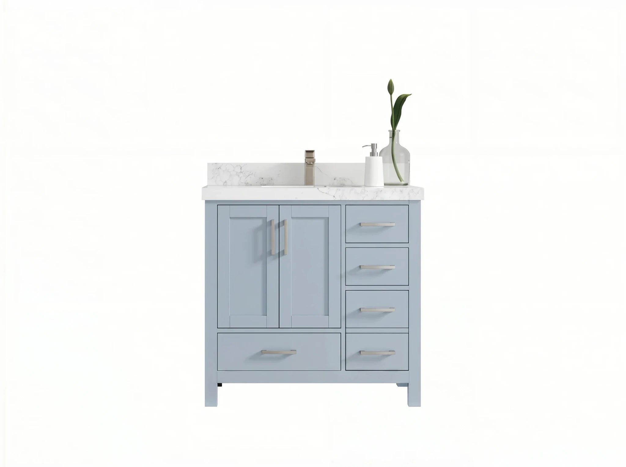 Malibu 36 in. W x 22 in. D Bathroom Vanity Center Sink - Willow Bath and Vanity