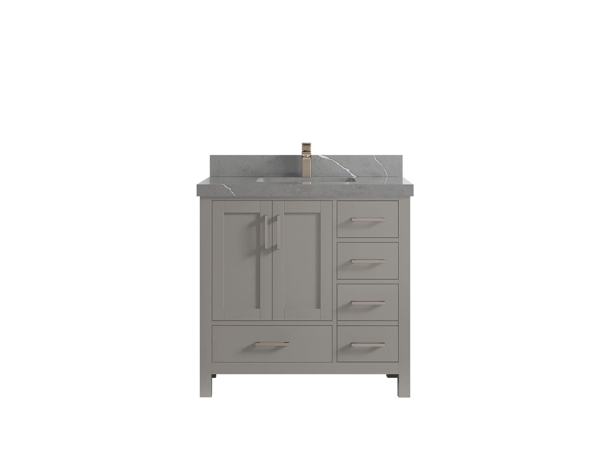 Malibu 36 in. W x 22 in. D Bathroom Vanity Center Sink - Willow Bath and Vanity