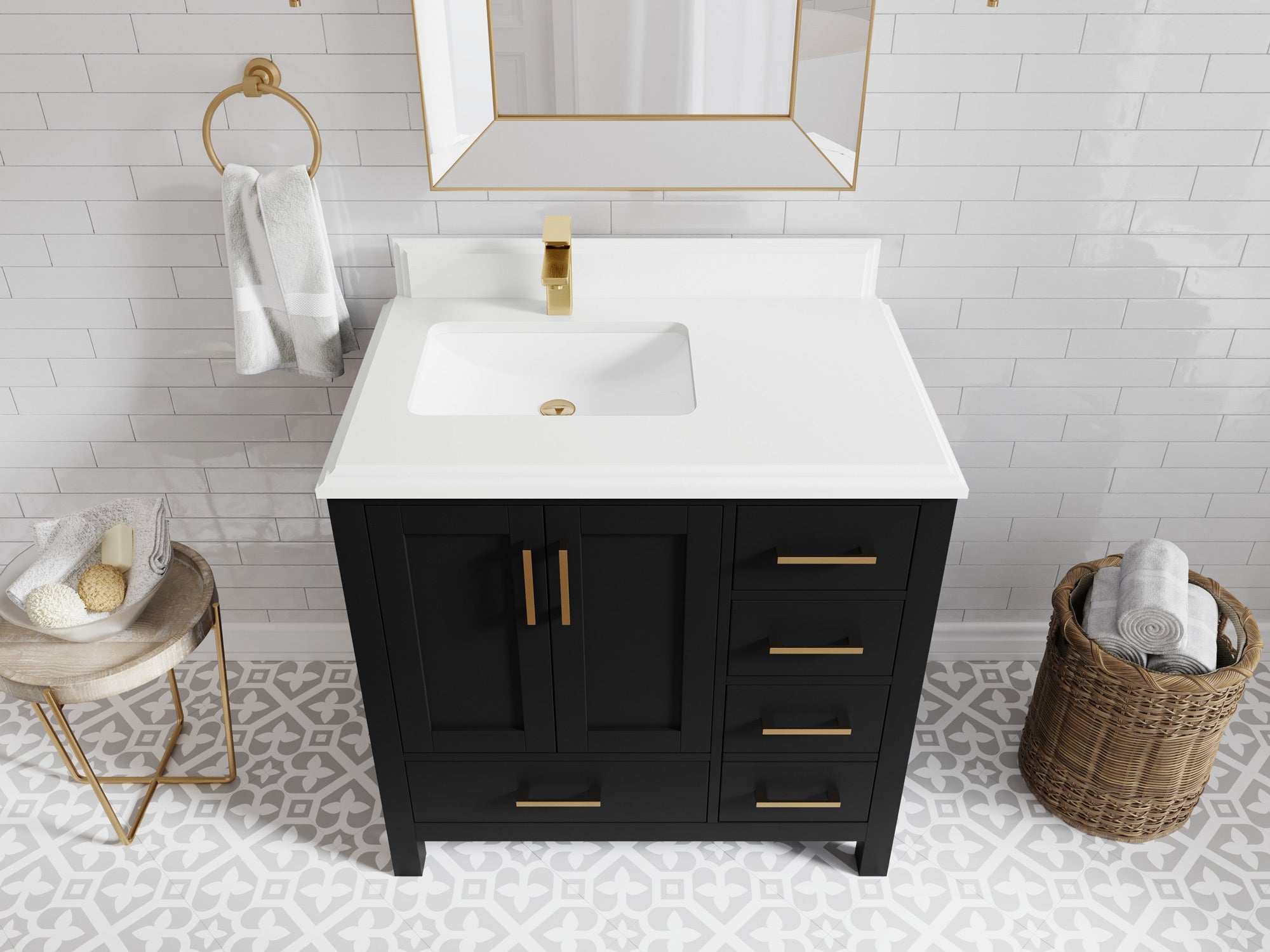 Malibu 36 in. W x 22 in. D Left Offset Sink Bathroom Vanity - Willow Bath and Vanity