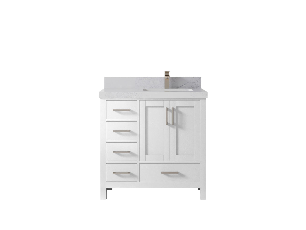 Malibu 36 in. W x 22 in. D Right Offset Sink Bathroom Vanity - Willow Bath and Vanity