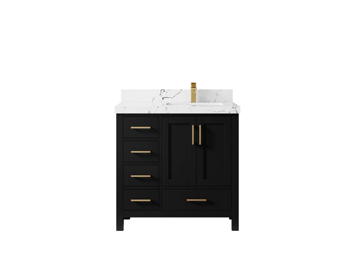 Malibu 36 in. W x 22 in. D Right Offset Sink Bathroom Vanity - Willow Bath and Vanity