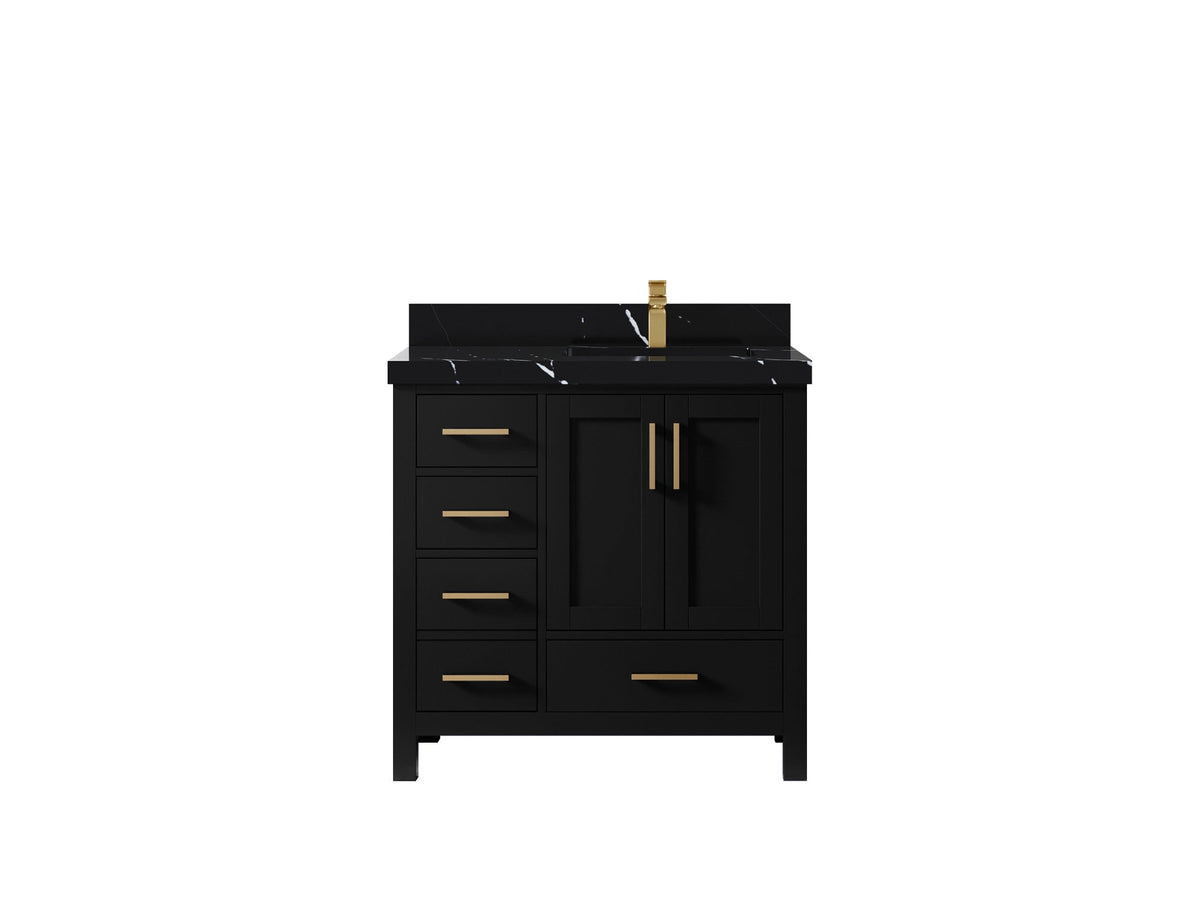 Malibu 36 in. W x 22 in. D Right Offset Sink Bathroom Vanity - Willow Bath and Vanity
