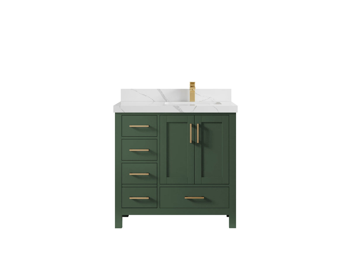 Malibu 36 in. W x 22 in. D Right Offset Sink Bathroom Vanity - Willow Bath and Vanity