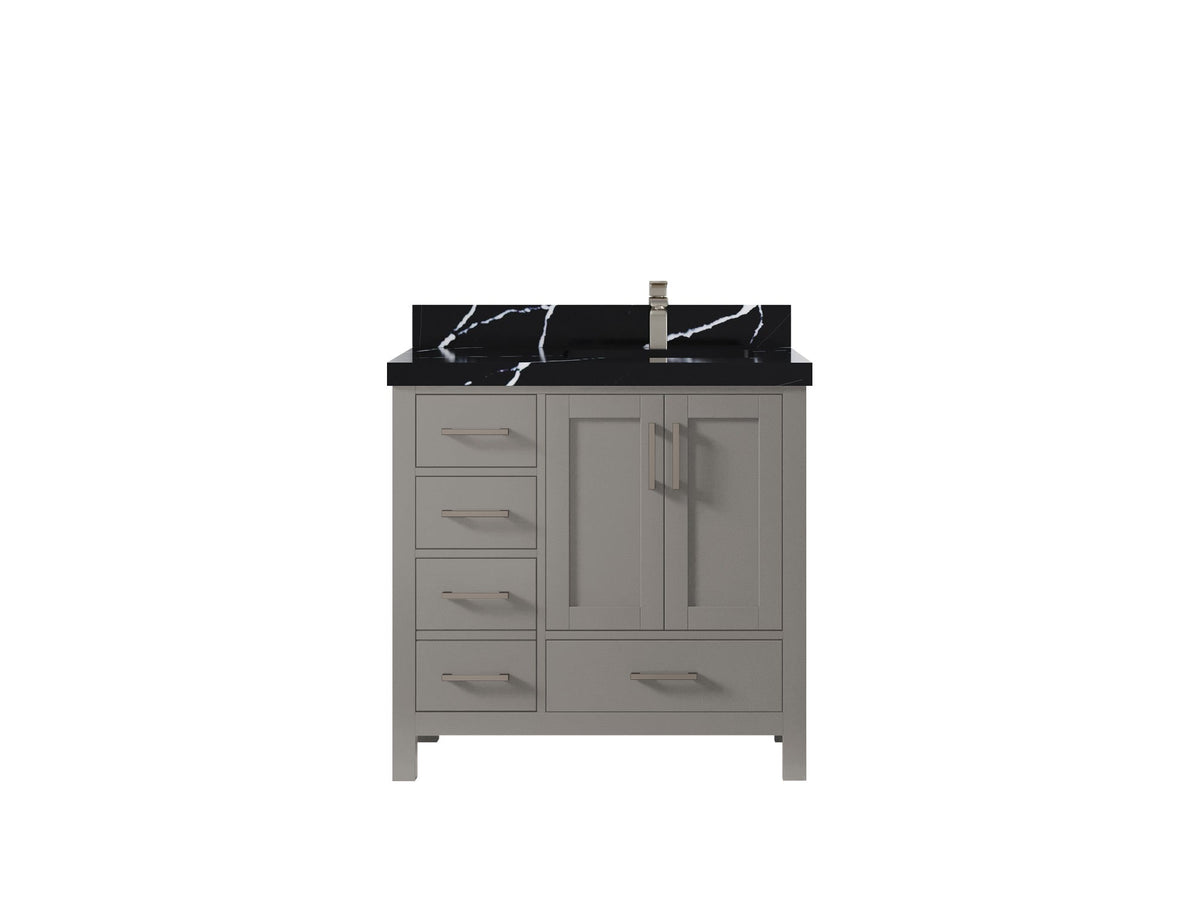 Malibu 36 in. W x 22 in. D Right Offset Sink Bathroom Vanity - Willow Bath and Vanity