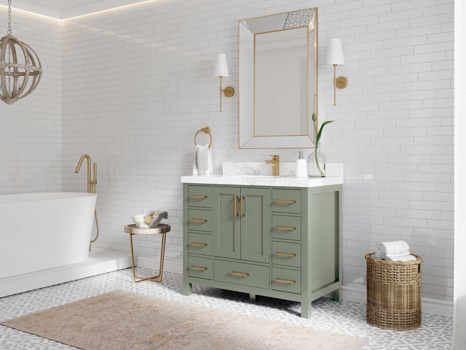 Malibu 42 in. W x 22 in. D Single Sink Bathroom Vanity - Willow Bath and Vanity