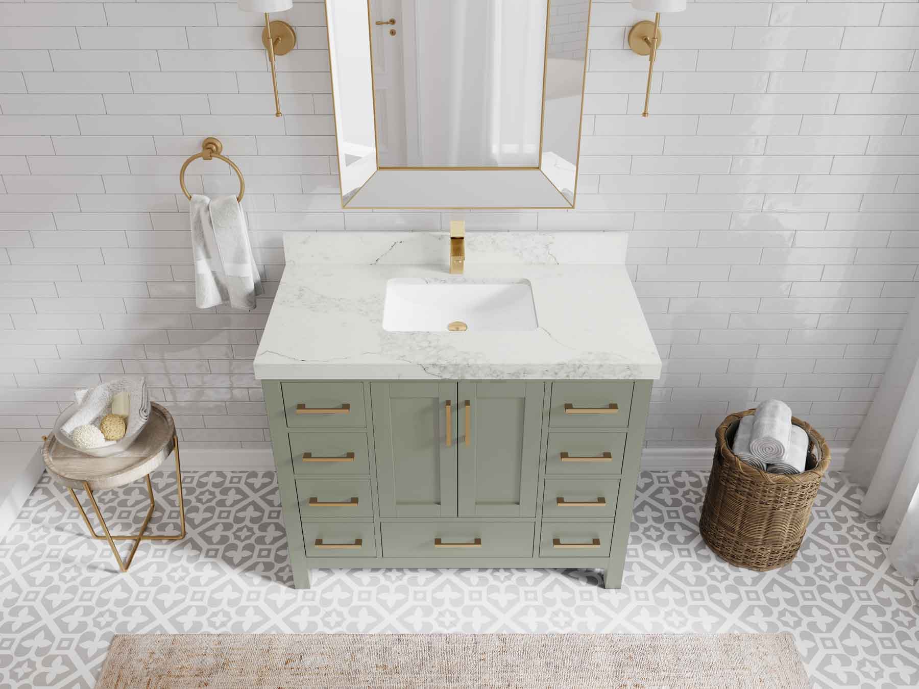 Malibu 42 in. W x 22 in. D Single Sink Bathroom Vanity - Willow Bath and Vanity