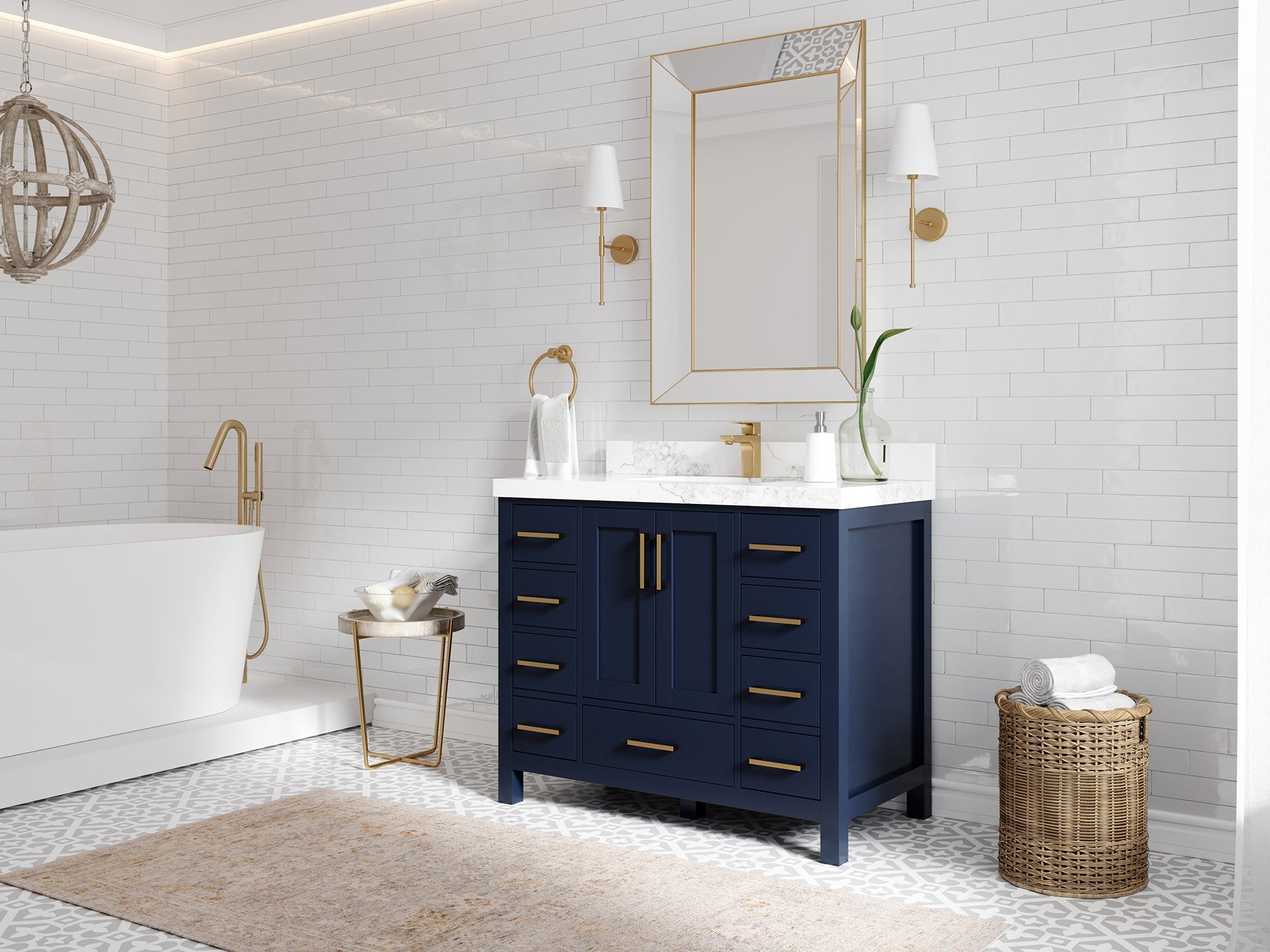 Malibu 42 in. W x 22 in. D Single Sink Bathroom Vanity - Willow Bath and Vanity