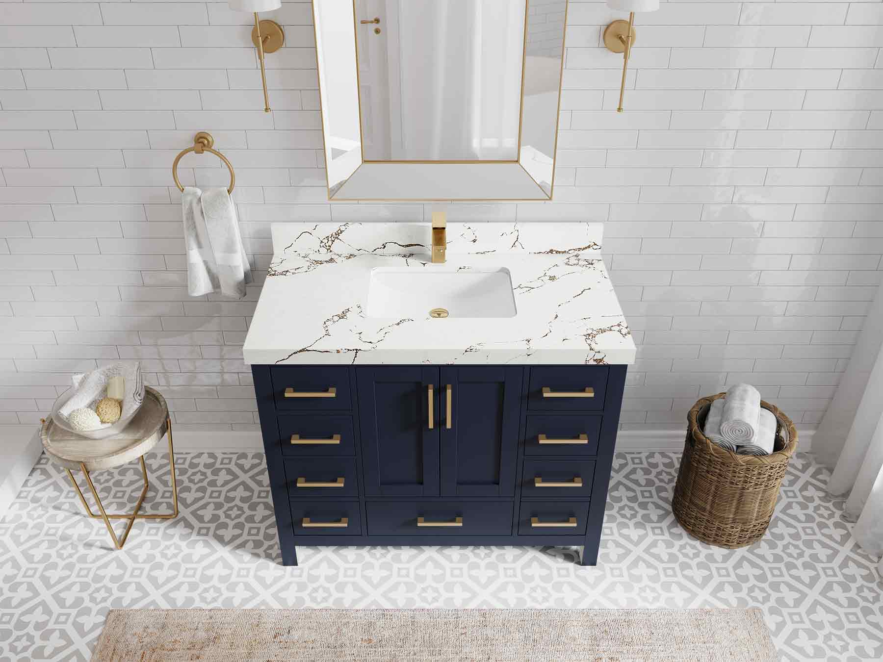 Malibu 42 in. W x 22 in. D Single Sink Bathroom Vanity - Willow Bath and Vanity