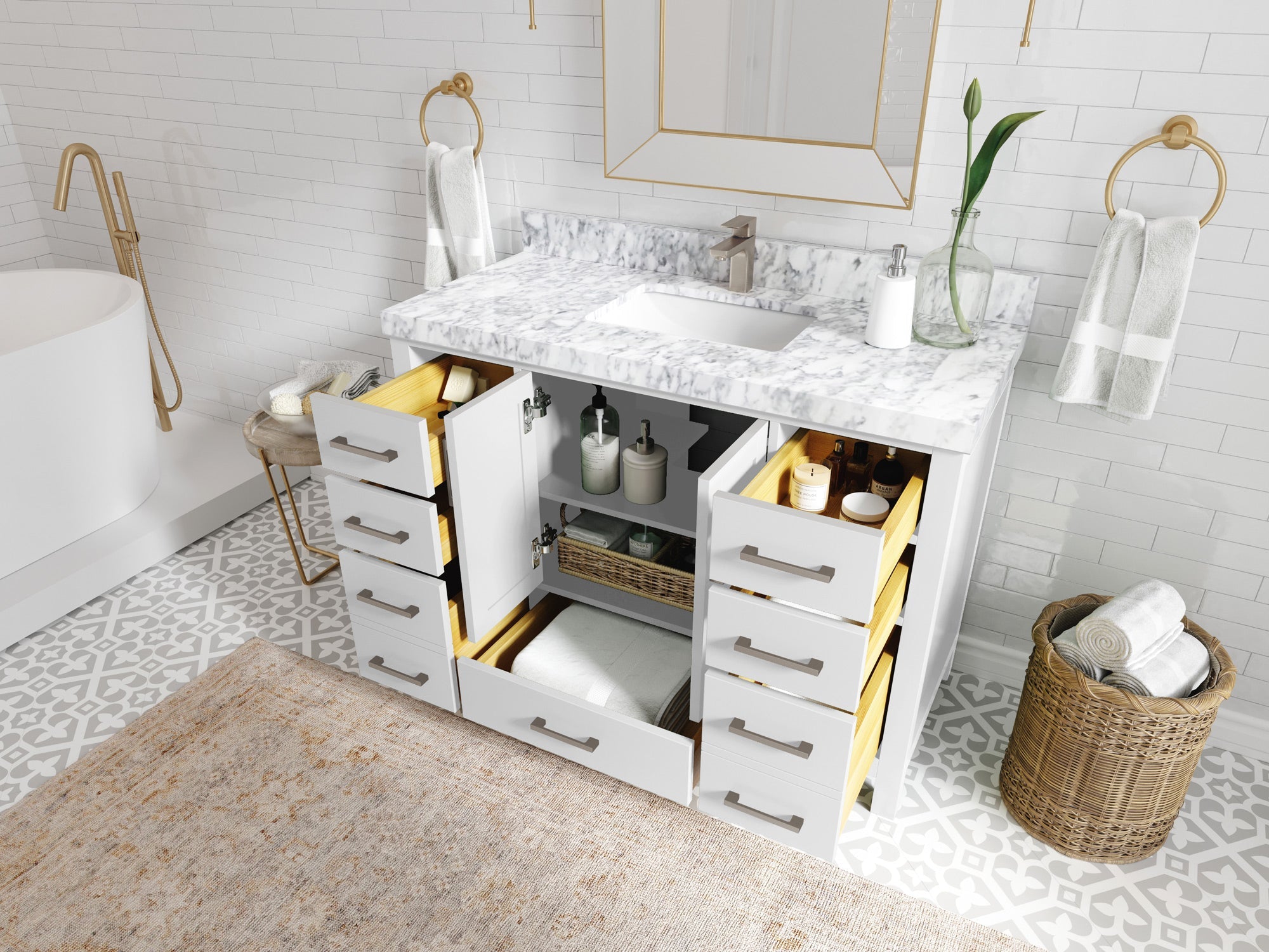Malibu 48 in. W x 22 in. D Single Sink Bathroom Vanity - Willow Bath and Vanity