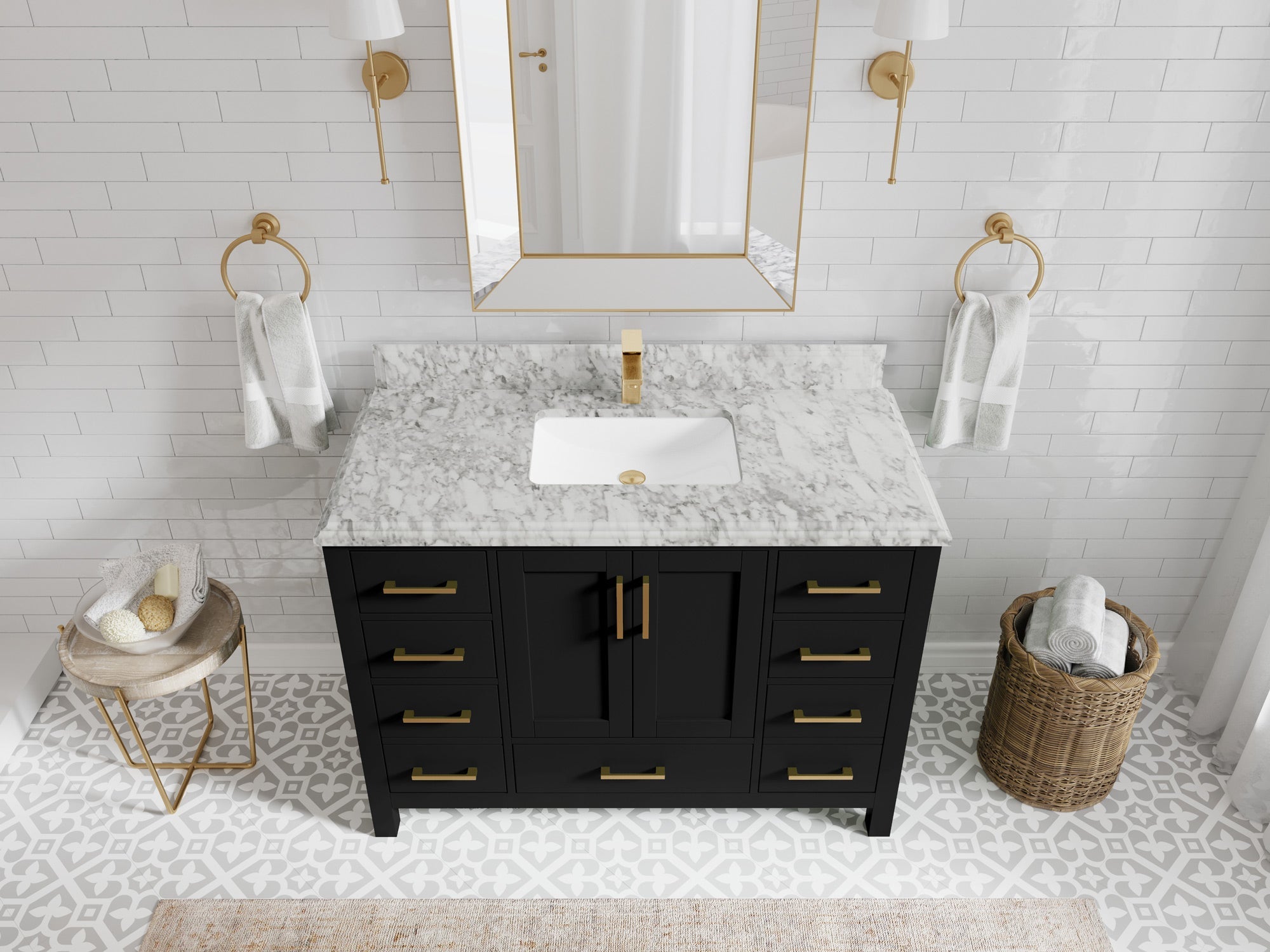 Malibu 48 in. W x 22 in. D Single Sink Bathroom Vanity - Willow Bath and Vanity