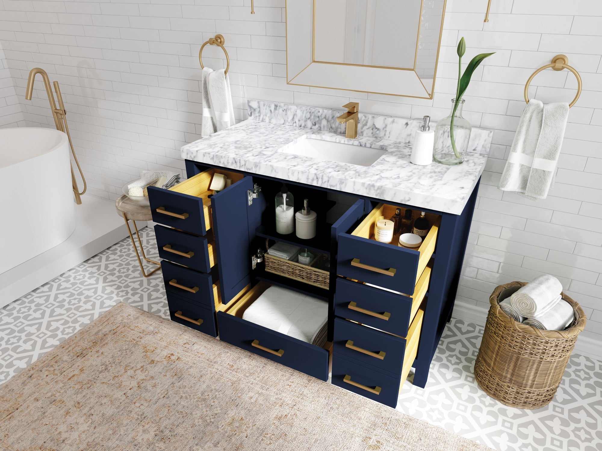 Malibu 48 in. W x 22 in. D Single Sink Bathroom Vanity - Willow Bath and Vanity