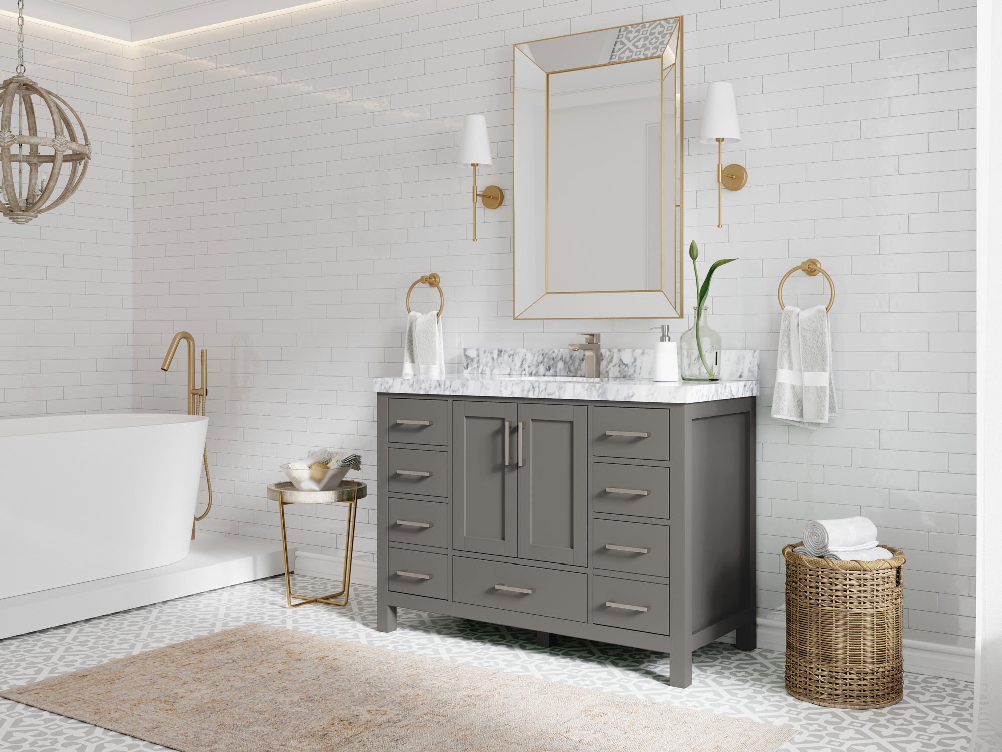 Malibu 48 in. W x 22 in. D Single Sink Bathroom Vanity - Willow Bath and Vanity