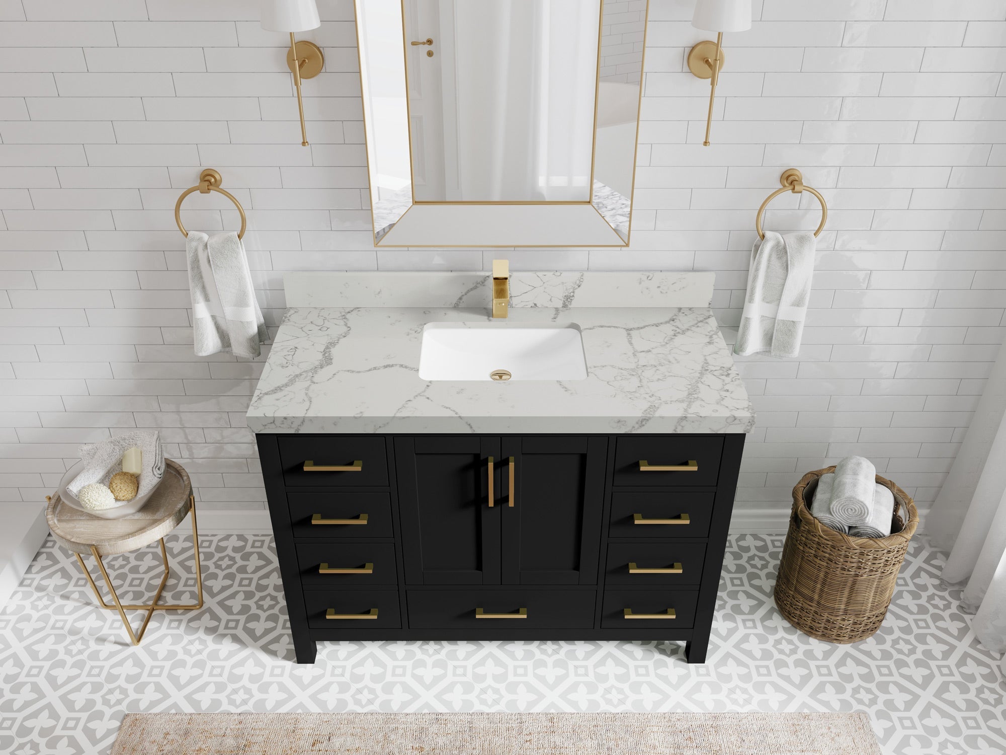 Malibu 48 in. W x 22 in. D Single Sink Bathroom Vanity - Willow Bath and Vanity
