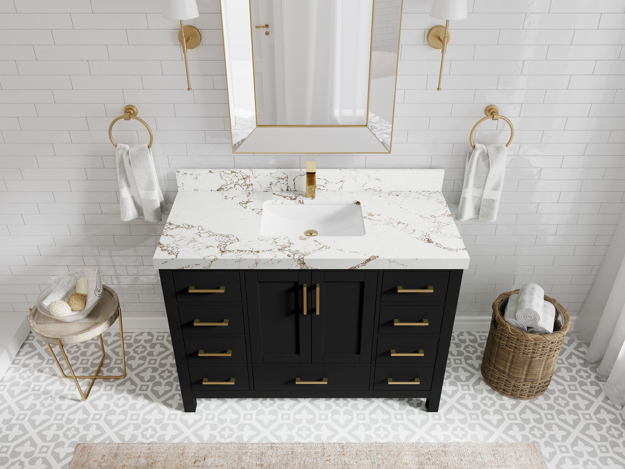 Malibu 48 in. W x 22 in. D Single Sink Bathroom Vanity - Willow Bath and Vanity