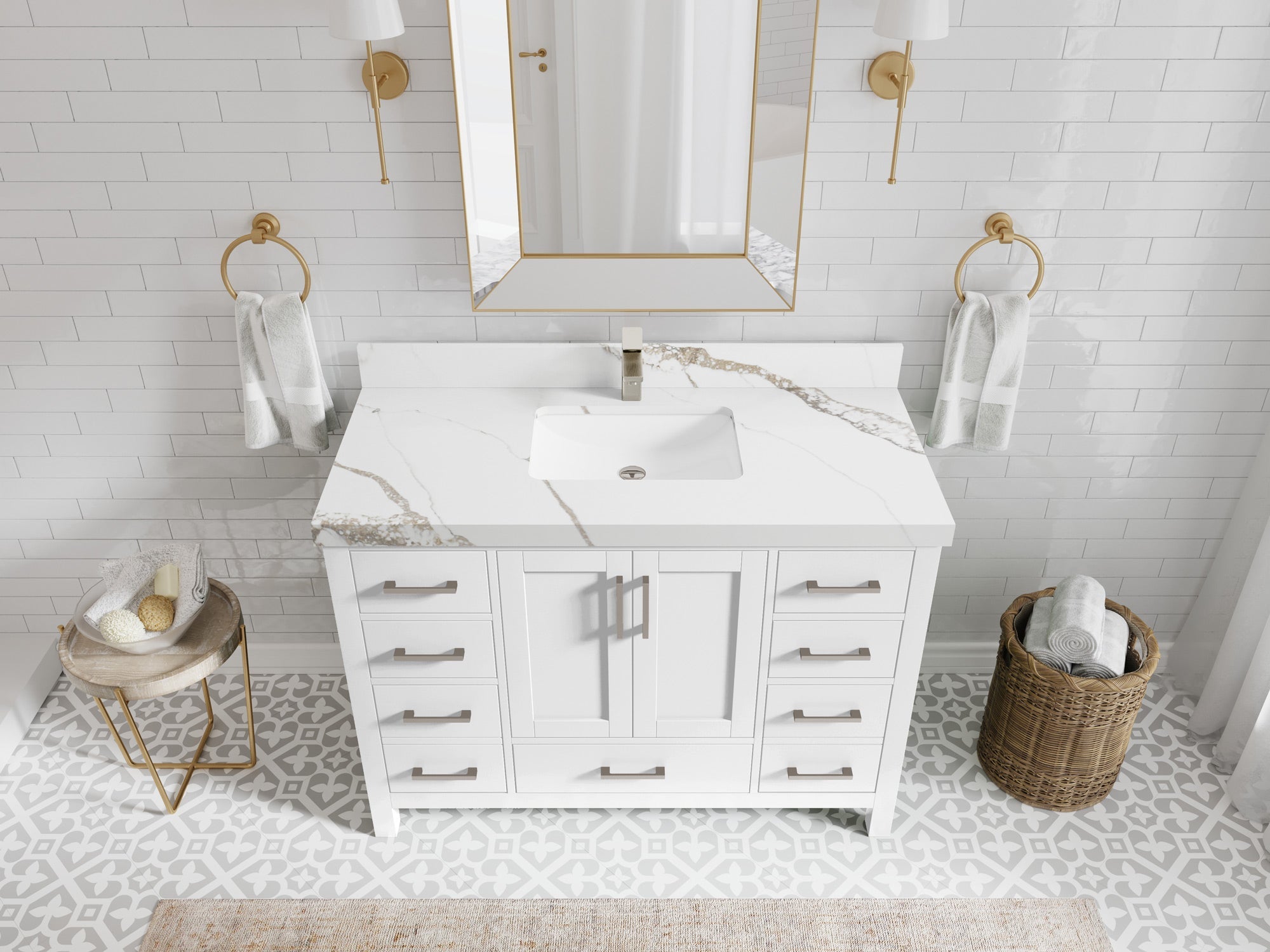 Malibu 48 in. W x 22 in. D Single Sink Bathroom Vanity - Willow Bath and Vanity