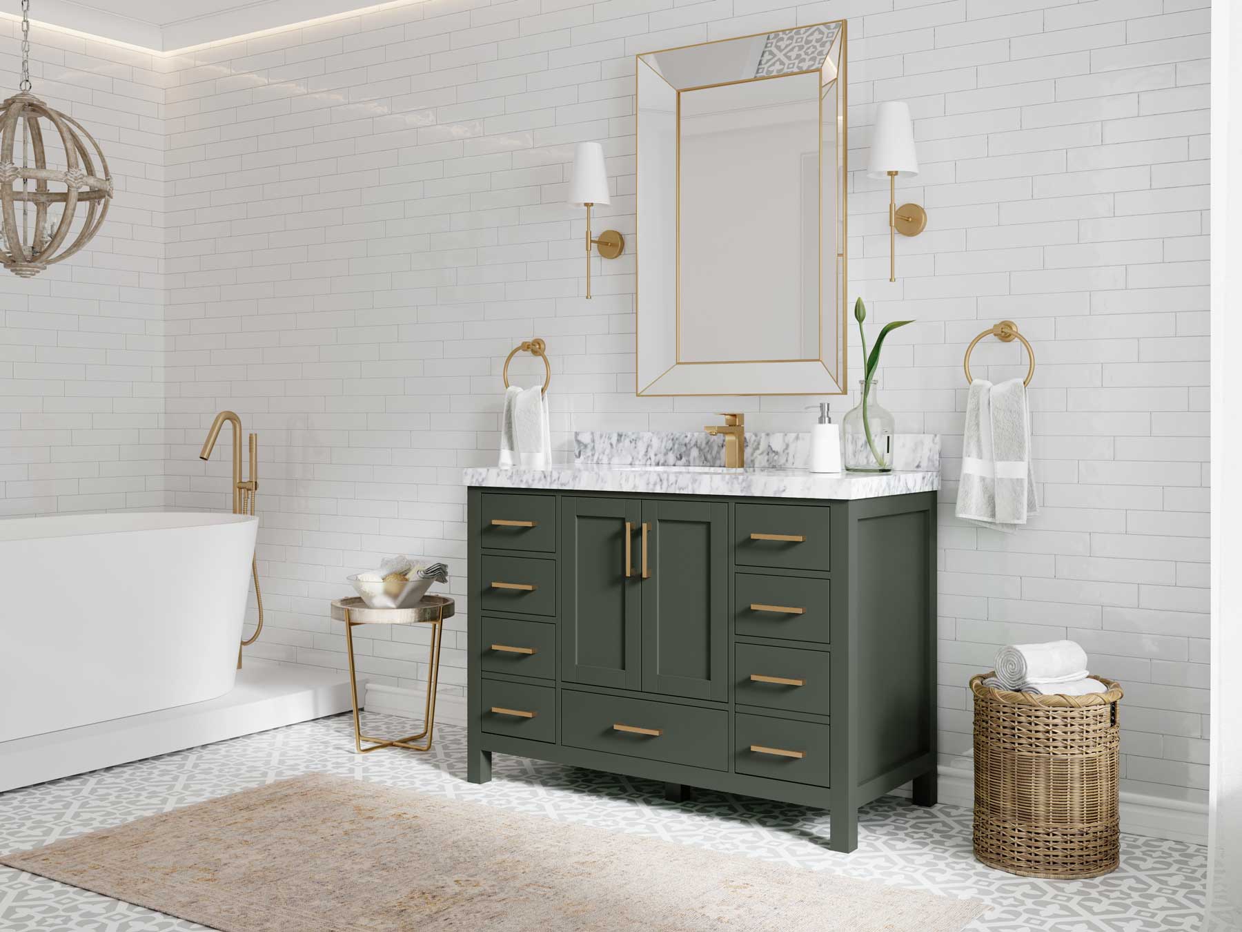 Malibu 48 in. W x 22 in. D Single Sink Bathroom Vanity - Willow Bath and Vanity