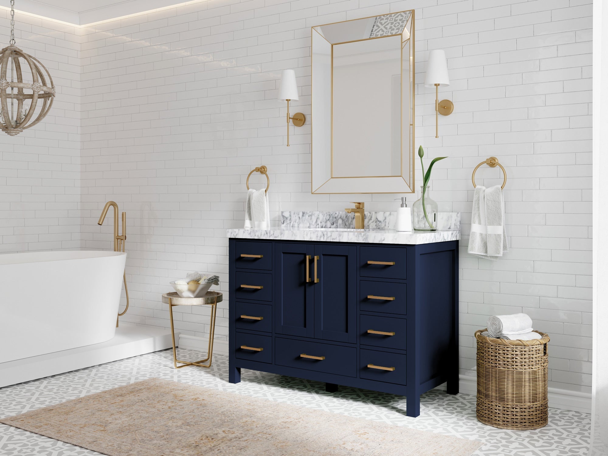 Malibu 48 in. W x 22 in. D Single Sink Bathroom Vanity - Willow Bath and Vanity