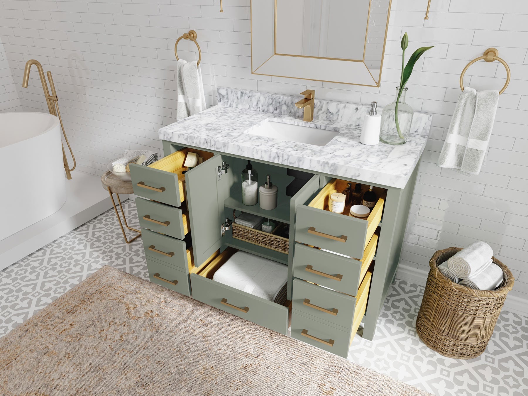 Malibu 48 in. W x 22 in. D Single Sink Bathroom Vanity - Willow Bath and Vanity