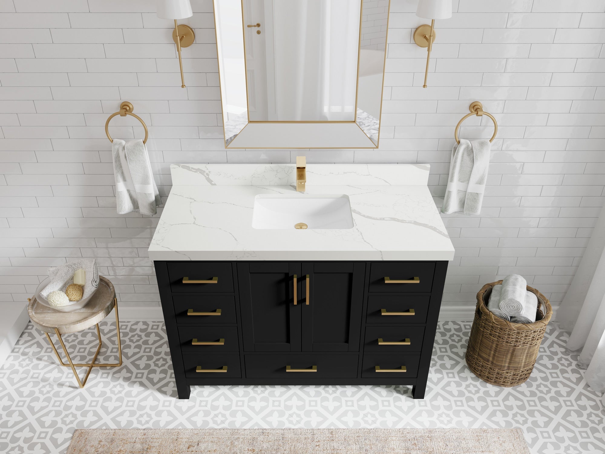 Malibu 48 in. W x 22 in. D Single Sink Bathroom Vanity - Willow Bath and Vanity