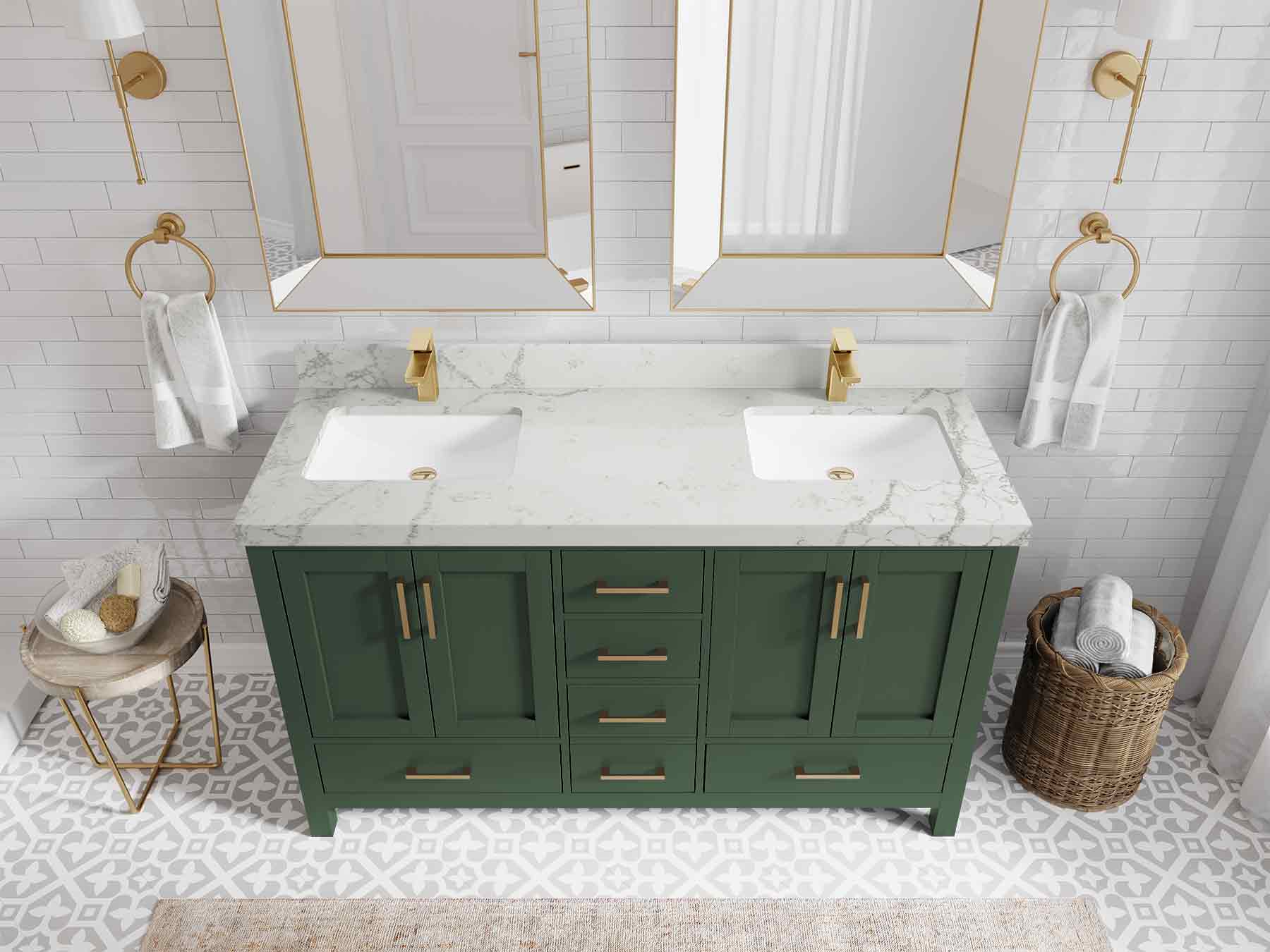 Malibu 60 in. W x 22 in. D Double Sink Bathroom Vanity - Willow Bath and Vanity