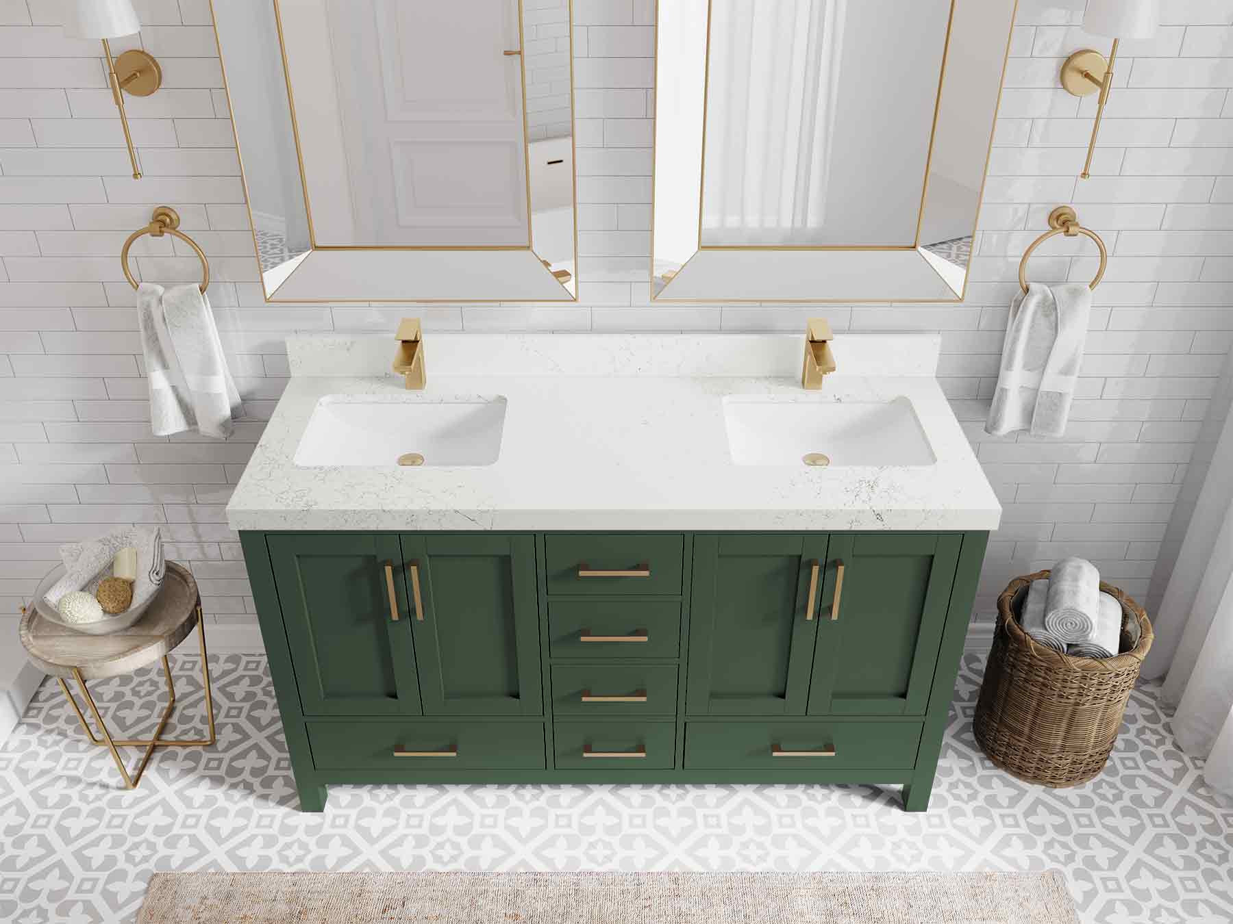 Malibu 60 in. W x 22 in. D Double Sink Bathroom Vanity - Willow Bath and Vanity