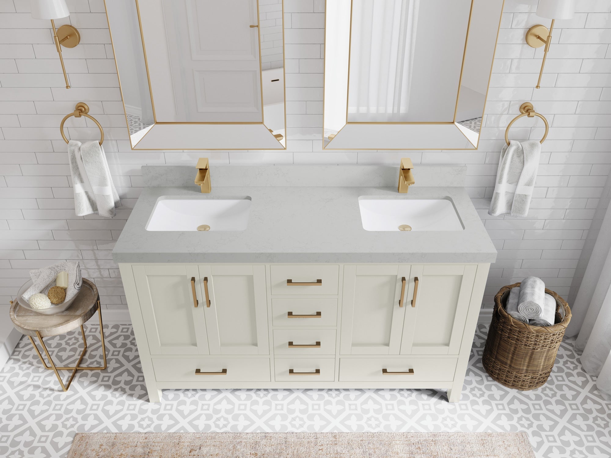 Malibu 60 in. W x 22 in. D Double Sink Bathroom Vanity - Willow Bath and Vanity