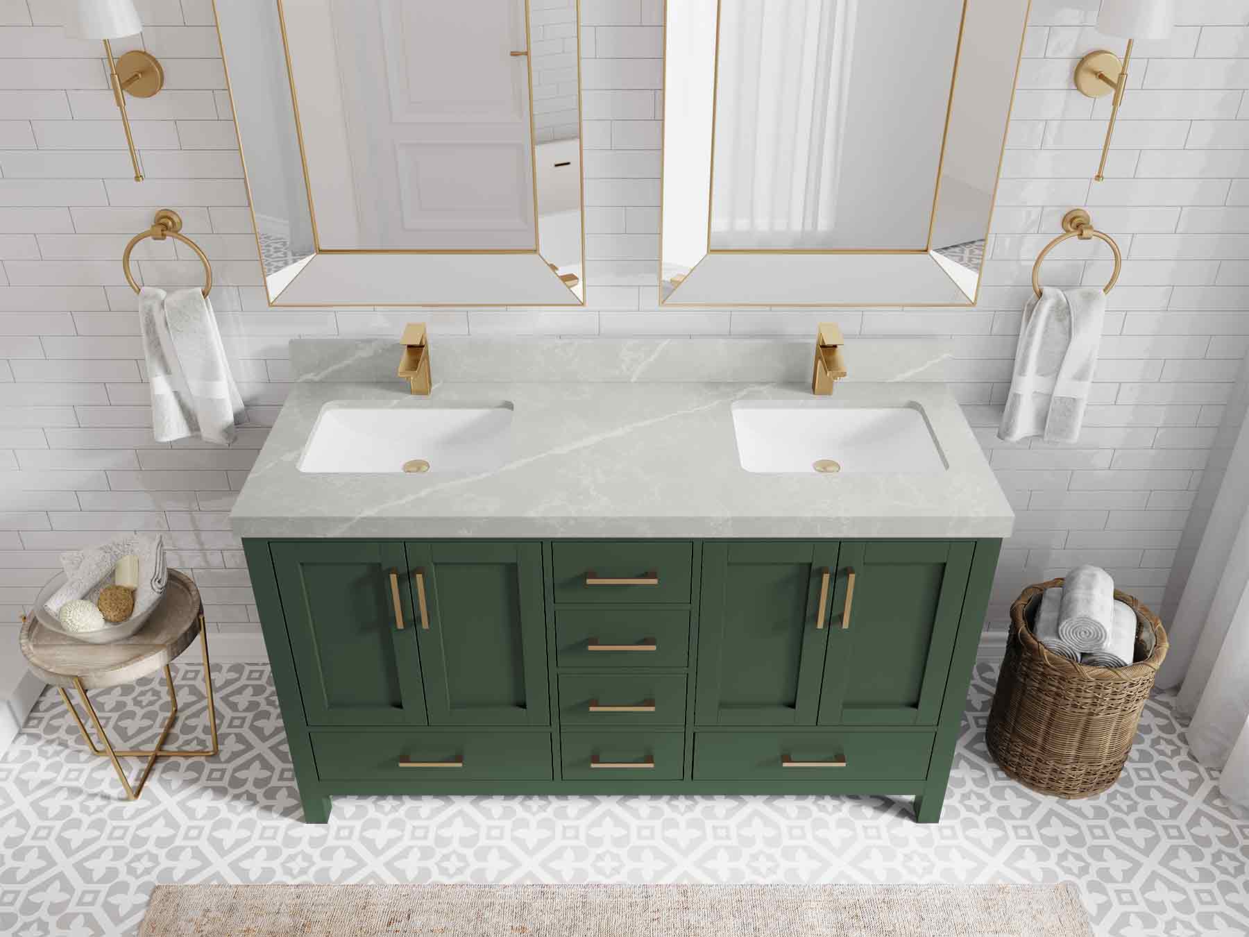 Malibu 60 in. W x 22 in. D Double Sink Bathroom Vanity - Willow Bath and Vanity