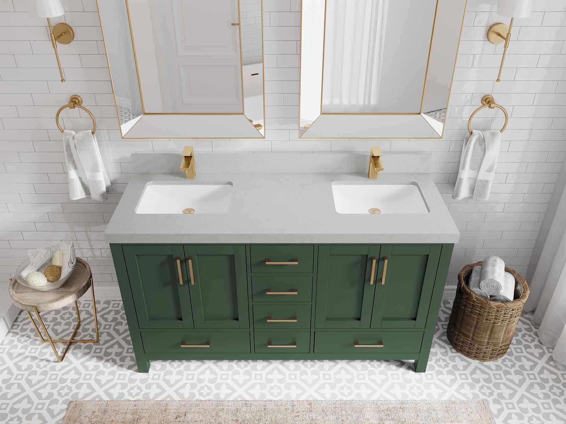 Malibu 60 in. W x 22 in. D Double Sink Bathroom Vanity - Willow Bath and Vanity