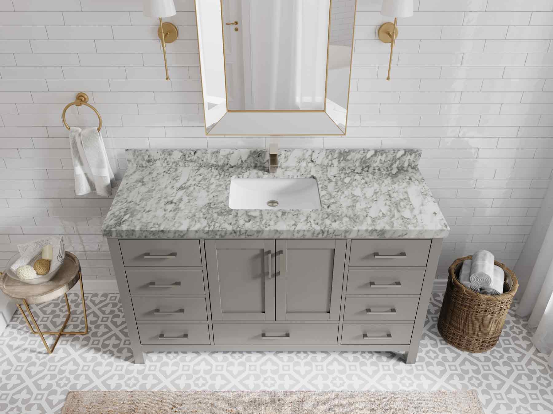 Malibu 60 in. W x 22 in. D Single Sink Bathroom Vanity - Willow Bath and Vanity