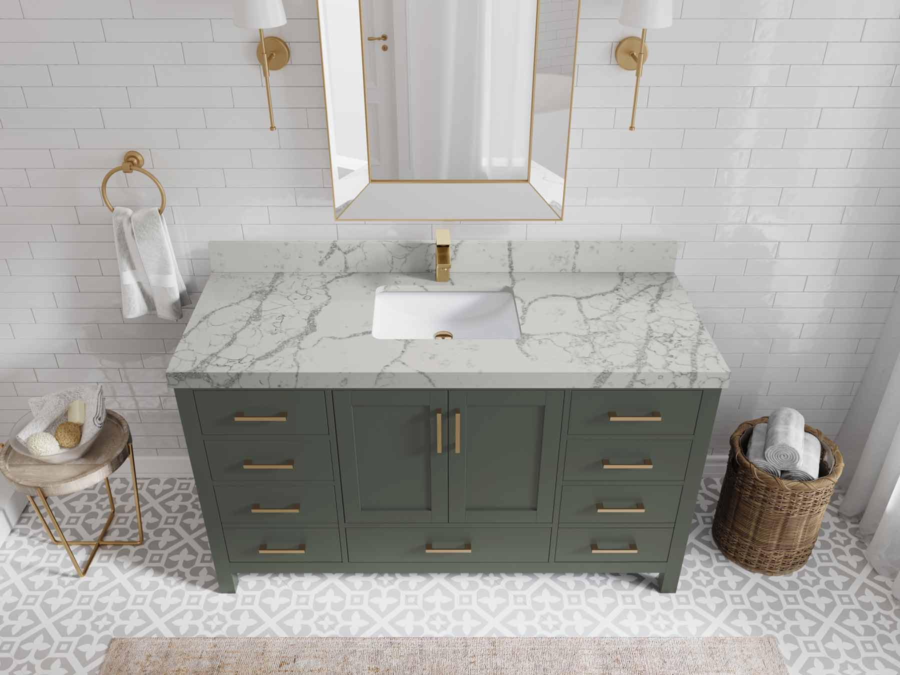 Malibu 60 in. W x 22 in. D Single Sink Bathroom Vanity - Willow Bath and Vanity