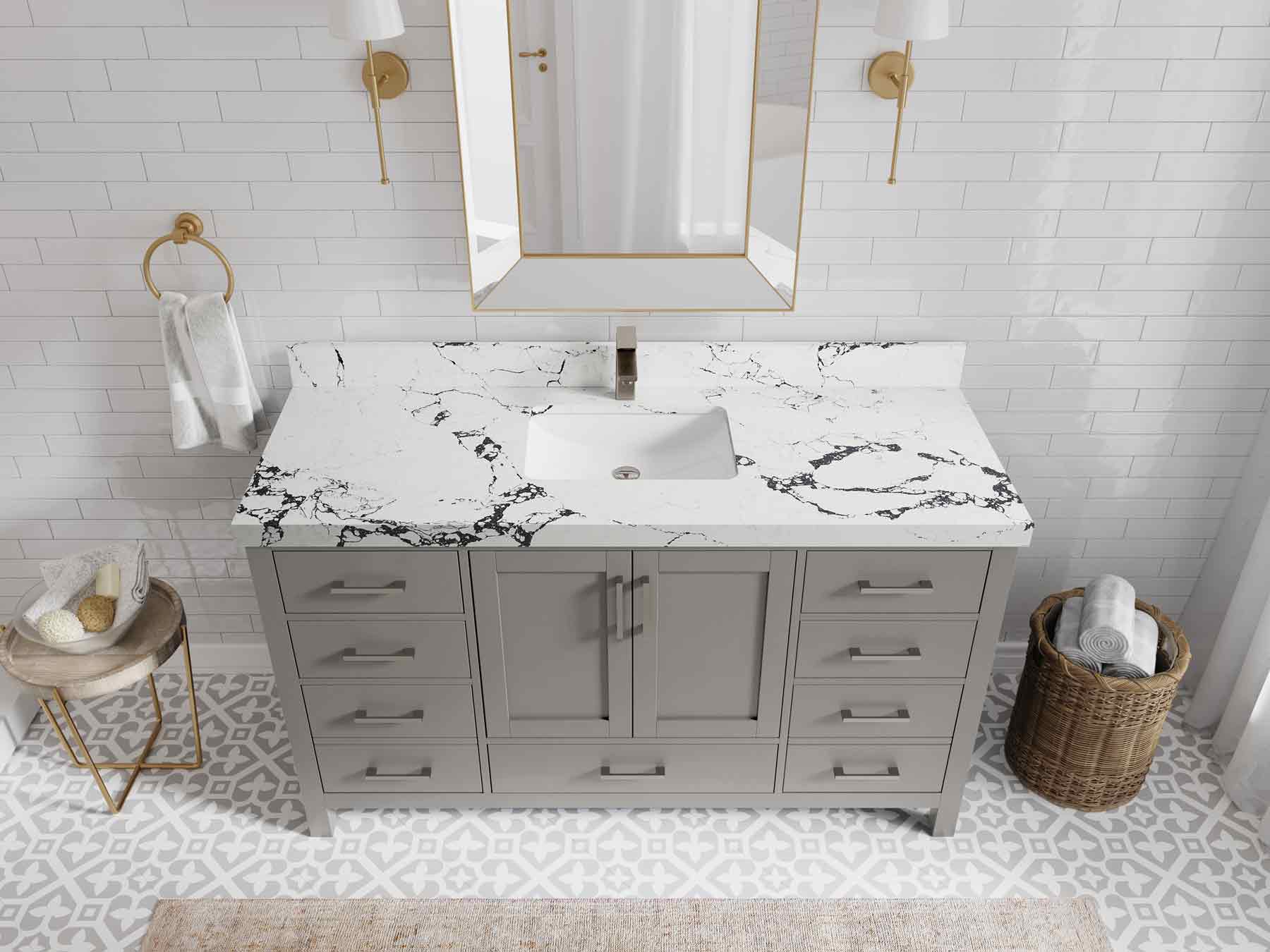 Malibu 60 in. W x 22 in. D Single Sink Bathroom Vanity - Willow Bath and Vanity