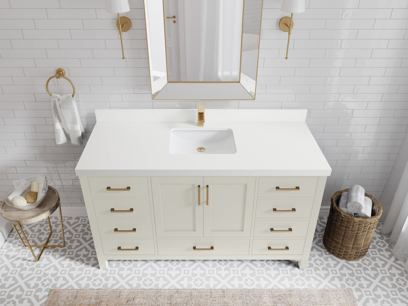Malibu 60 in. W x 22 in. D Single Sink Bathroom Vanity