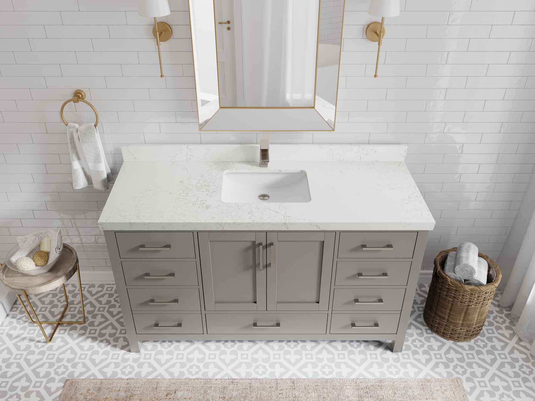 Malibu 60 in. W x 22 in. D Single Sink Bathroom Vanity - Willow Bath and Vanity