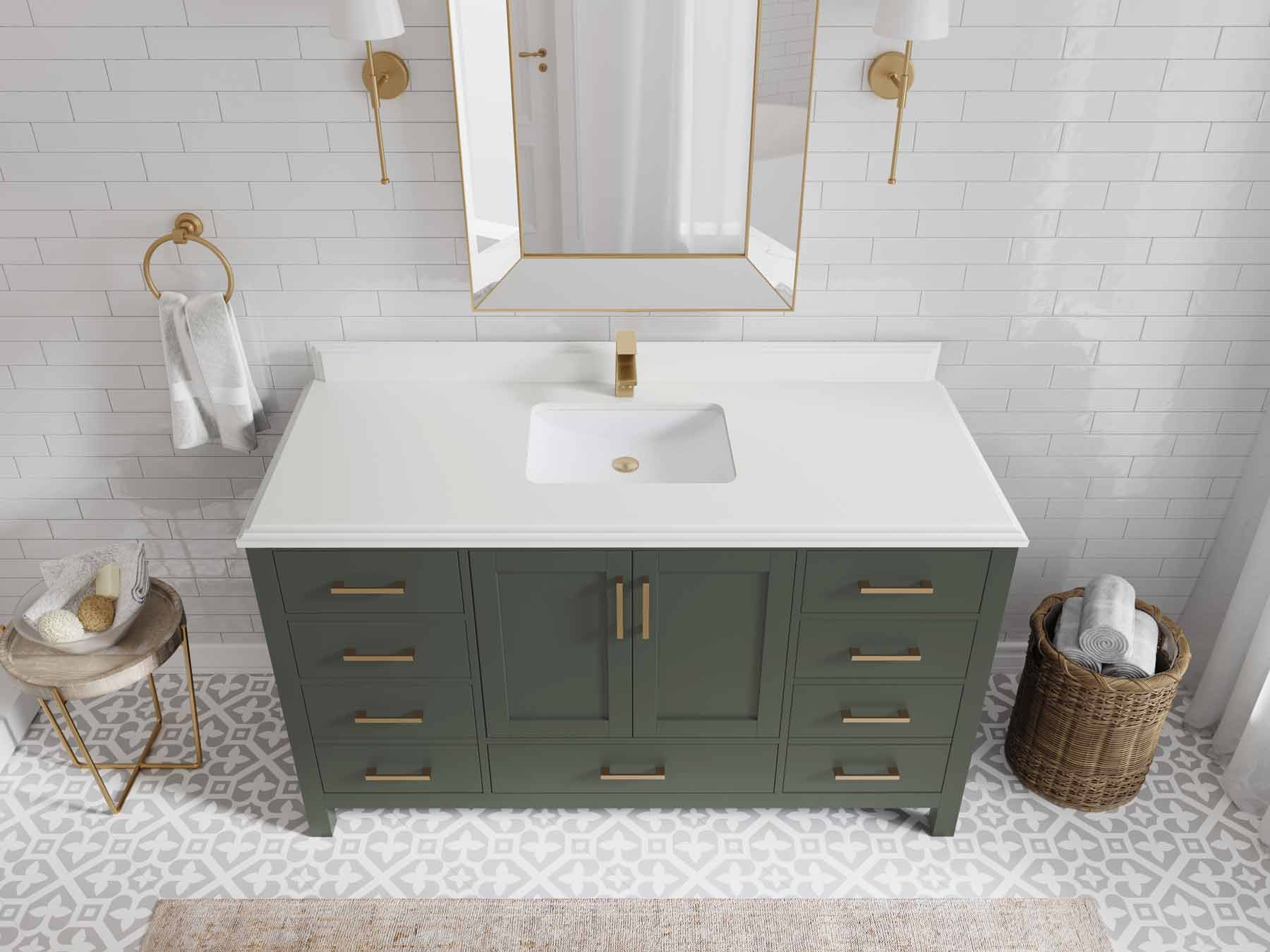 Malibu 60 in. W x 22 in. D Single Sink Bathroom Vanity - Willow Bath and Vanity