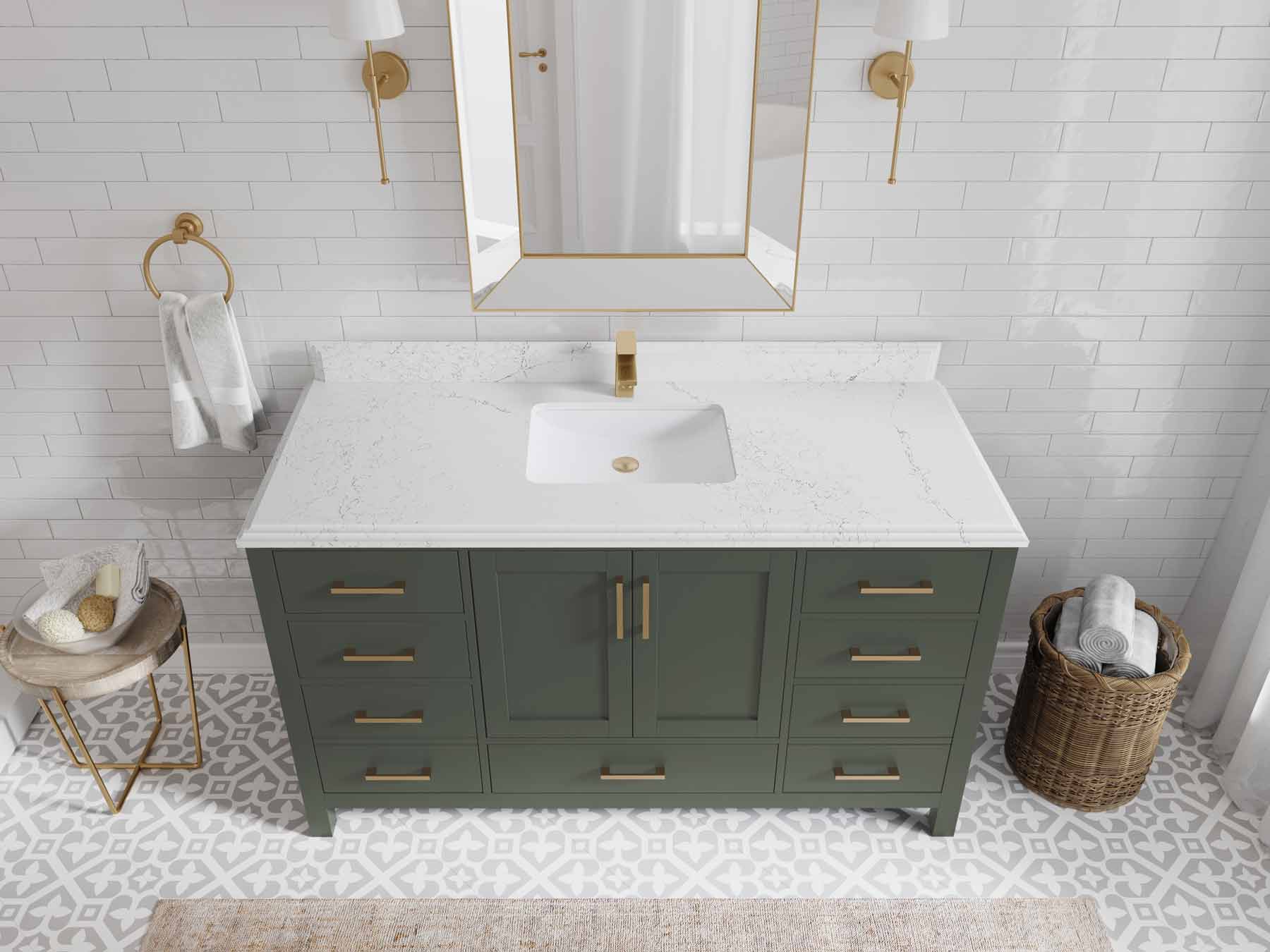 Malibu 60 in. W x 22 in. D Single Sink Bathroom Vanity - Willow Bath and Vanity