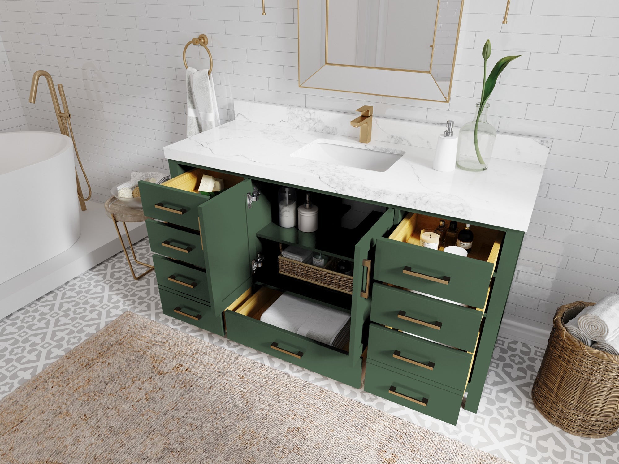 Malibu 60 in. W x 22 in. D Single Sink Bathroom Vanity - Willow Bath and Vanity