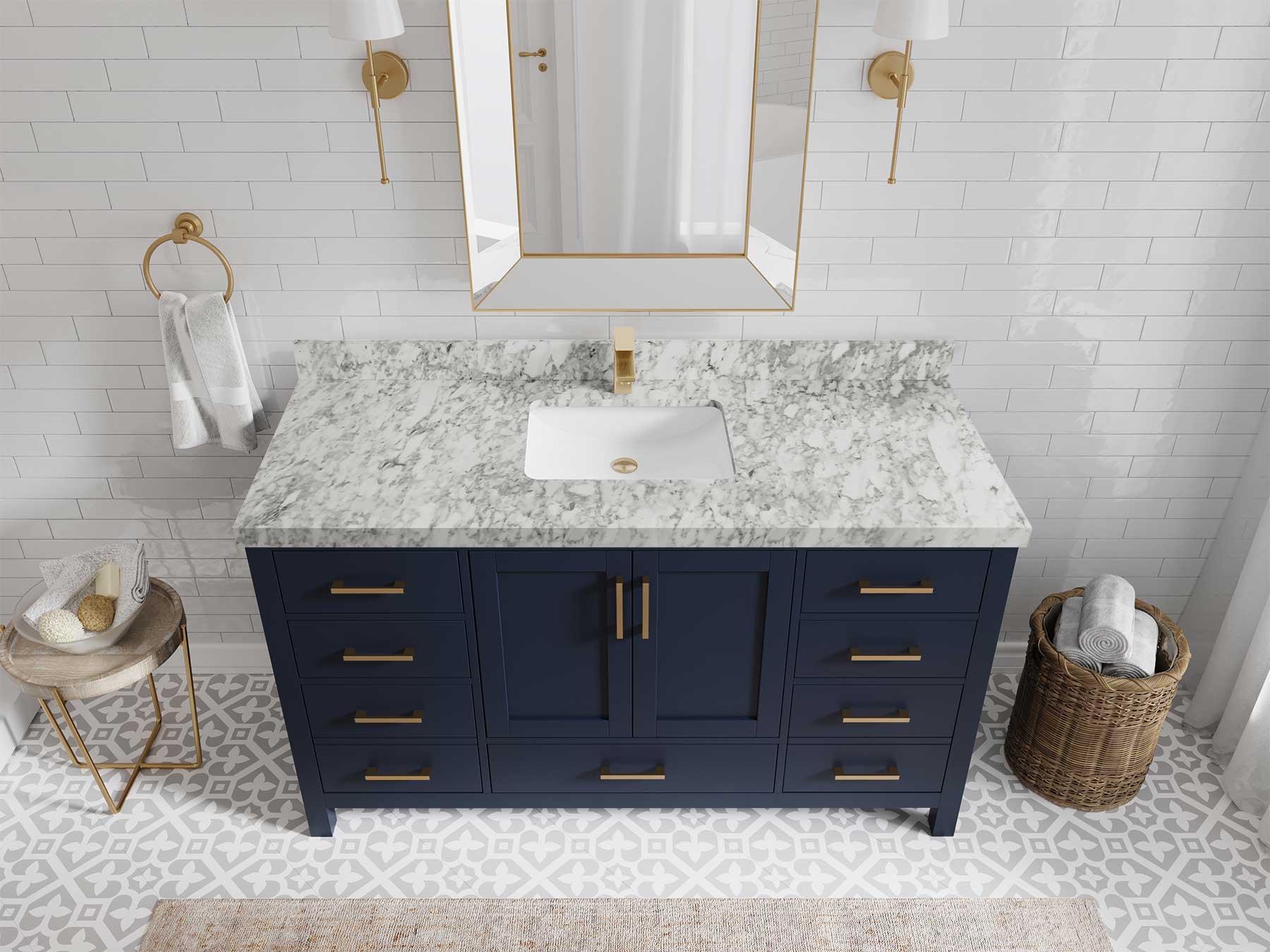 Malibu 60 in. W x 22 in. D Single Sink Bathroom Vanity - Willow Bath and Vanity
