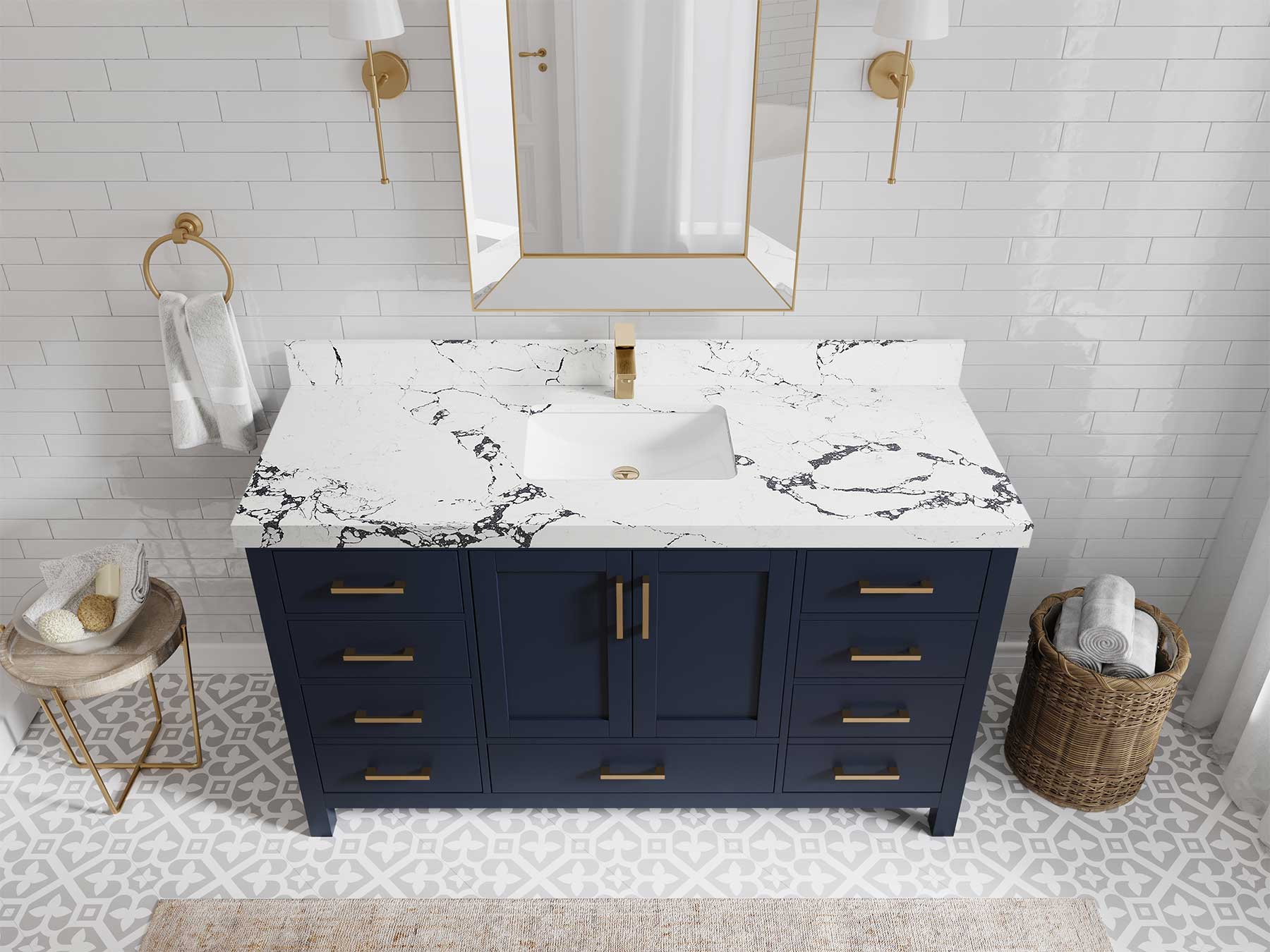 Malibu 60 in. W x 22 in. D Single Sink Bathroom Vanity - Willow Bath and Vanity