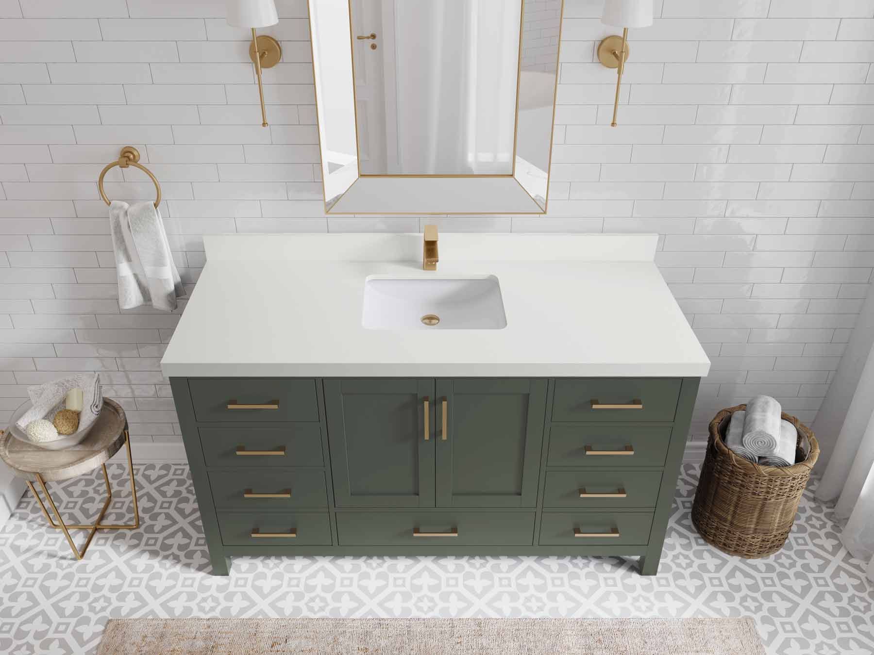 Malibu 60 in. W x 22 in. D Single Sink Bathroom Vanity - Willow Bath and Vanity